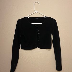 John Galt Black Athelia Cropped Cardigan